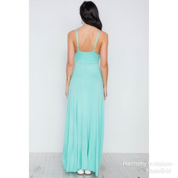 Seafoam Side Slit Maxi Dress - Picture 2 of 8